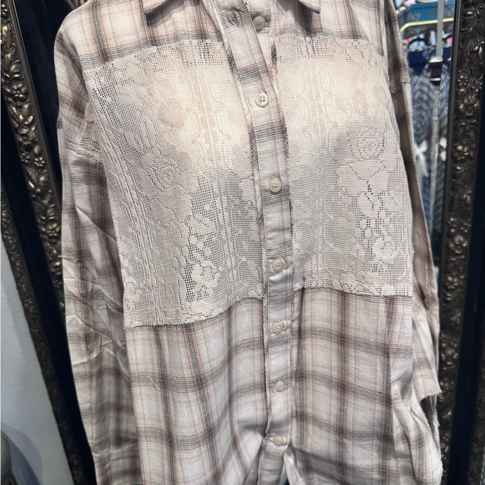 By Together Beige Plaid Shirt